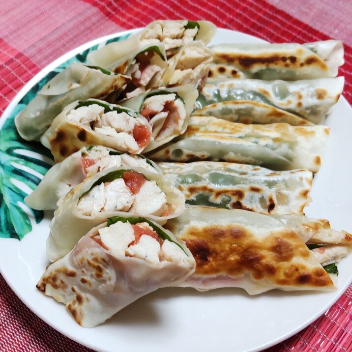 簡単!節約!梅肉入り〜鶏肉と大葉の棒餃子
